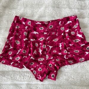 LOFT Pink and White Floral Shorts